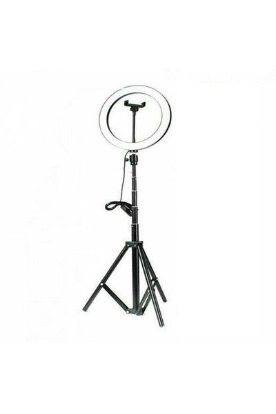 Dexia 20cm (8 inch) LED circular lamp with tripod and phone holder – adjustable light, remote control,
