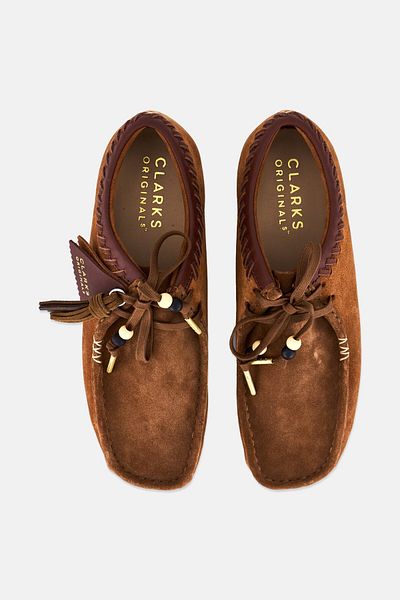 CLARKS Men Wallabee Standard Fit Slip On Casual Shoes, Dark Tan