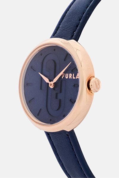 FURLA Women WW00005004L3 Leather Analog Watch 32 mm, Navy