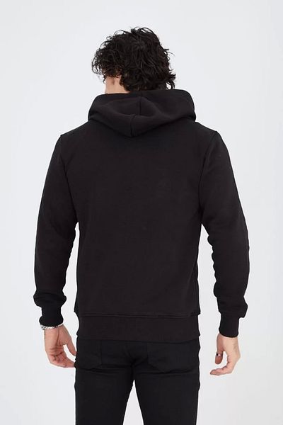 Silerra Unisex Full Zipper Hooded Sweatshirt - Black
