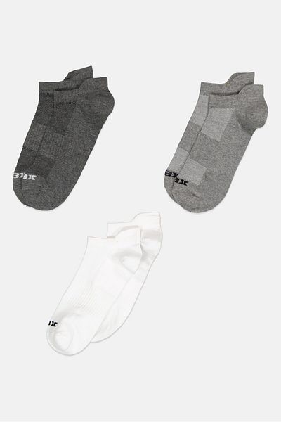 RBX Men 3 Pairs Brand Logo Running Socks, Multicolor