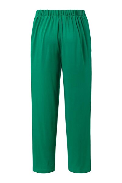 Tchibo Women Regular Fit Plain Palazzo Pants, Green