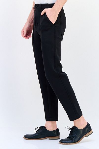 CELIO Men Regular Fit Solid Chino Pants, Black