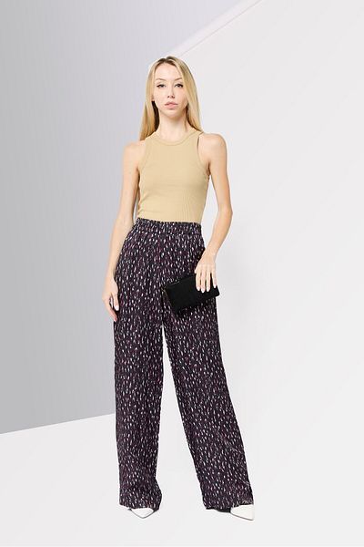 Scotch & Soda Women 32 Inseam Regular Fit Allover Print Wide Leg Pants, Multicolor