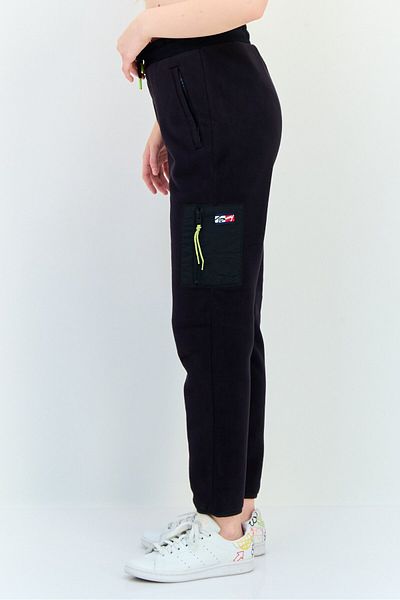 Tommy Jeans Women Regular Fit Textured Jogger Pants, Black
