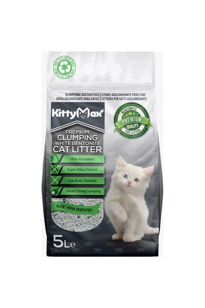 Kittymax Litieră premium cu bentonită pentru pisici KittyMax Aloe Vera 5L