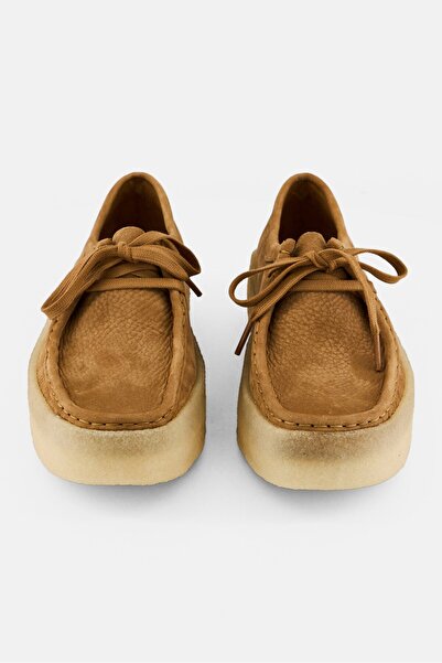 CLARKS Women Standard Wallabee Cup Lace Up Casual Shoes, Tan