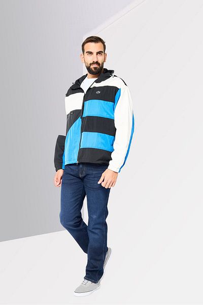 Lacoste Men Brand Logo Windbreaker Jacket, Multicolor