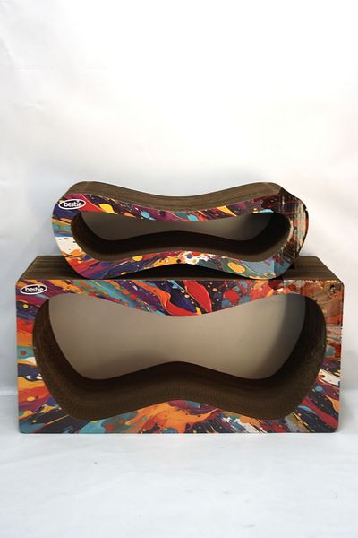 Bestie Mega Set of 2 - Cat Scratching Sofa Cardboard Cat Scratching Horizontal Scratching