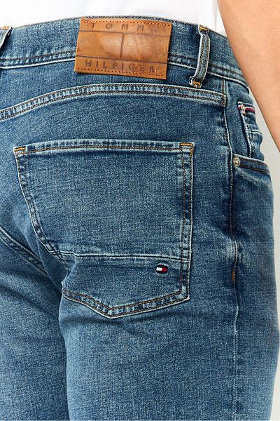 Tommy Hilfiger Men Straight Fit Washed Stretchable Denim Jeans, Blue