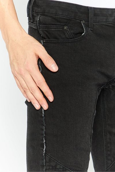 Karl Lagerfeld Men Regular Fit Textured Stretchable Denim Jeans, Black