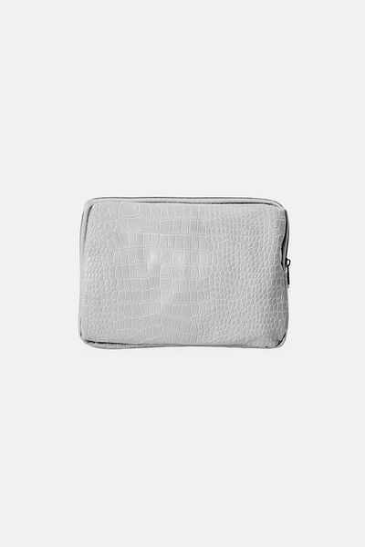 Bebe 11 Pcs Brand Logo Travel Bottle Kit With Pouch Set, Grey