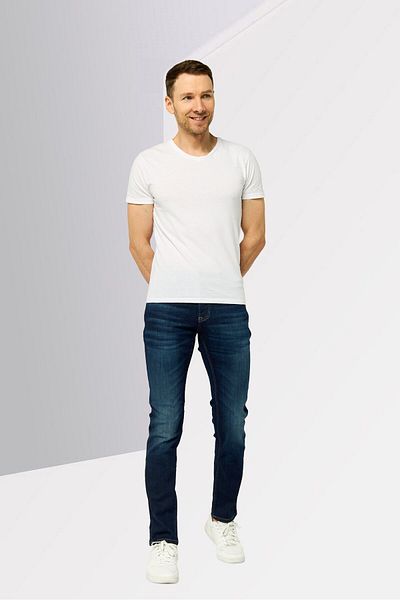 Tommy Hilfiger Men Slim Fit Washed Stretchable Denim Jeans, Blue