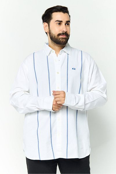 La Martina Men Tailored Fit Long Sleeves Stripe Casual Shirt, Multicolor
