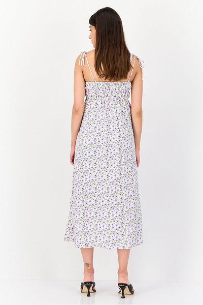 Brave Soul Women Floral Print Casual Midi Dress, Multicolor