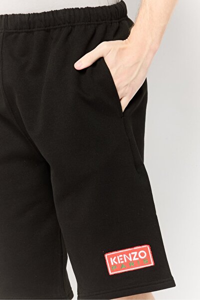 Kenzo Men Brand Logo Basic Shorts, Black