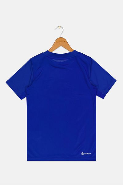 adidas Kids Boy Brand Logo Short Sleeve Training T-Shirt, Blue