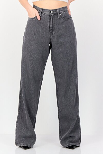 Universal Thread بنطلون جينز نسائي طويل ومريح غير قابل للتمدد، رمادي مغسول