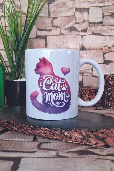 giftkonsept Cat Mom Themed Cat Mother Cat Lover Gift Printed Tea Coffee Presentation Mug Cup
