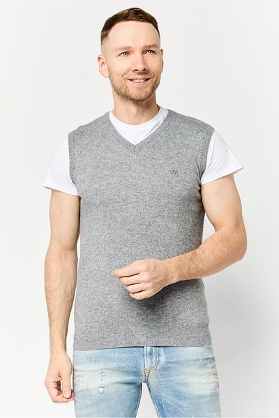 Harmont & Blaine Men V-Neck Knit Sweater Vest, Grey