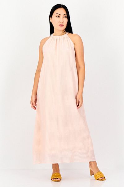 Bebe Women Textured Midi Dress, Light Pink