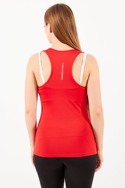 Scuderia Ferrari Women Sportswear Fit Sleeveless Running Tank Top, Red/Grey