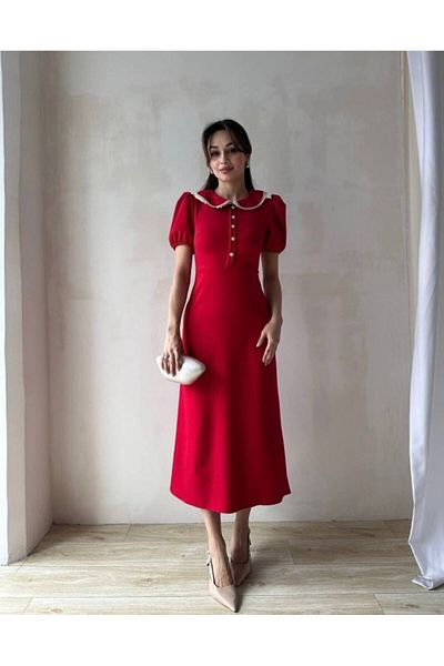 MEECY Women's Baby Collar Lace Dress