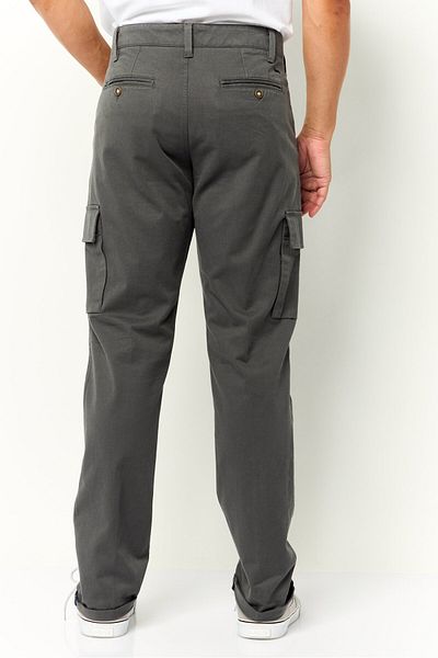 Harmont & Blaine Men Narrow Fit Solid Cargo Pants, Grey