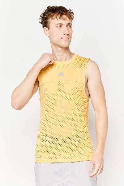 adidas Men Sportswear Fit Sleeveless Running Tank Top, Yellow