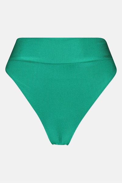 aerie Women Ribbed Pull On Bikini Bottom, Green