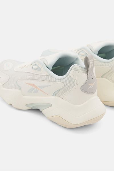 Reebok Women Vector Runner Lace Up Running Shoe, Ivory/Light Blue Combo