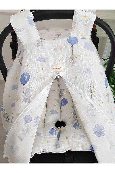 ilkimbebe Balloon Muslin Zippered Stroller Cover and Cushion