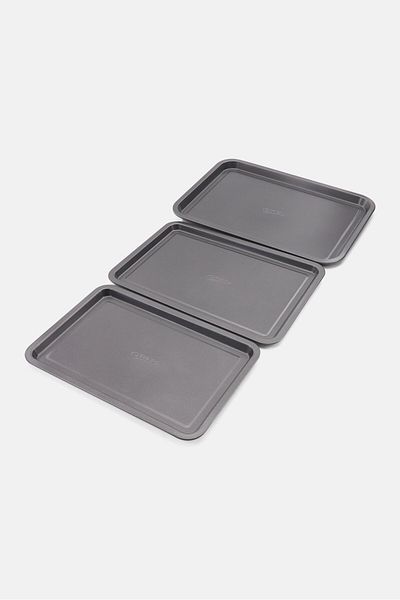 Oreo 3 Pieces Non Stick Baking Sheet Set, Black
