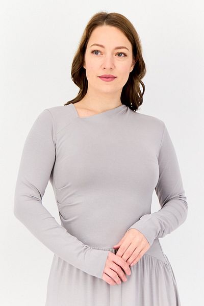 Bebe Women Solid A Line Dress, Grey