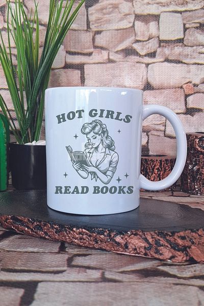 giftkonsept كوب مطبوع عليه كتاب Hot Girls Read Books للفتيات الرائعات يقرأون الكتب