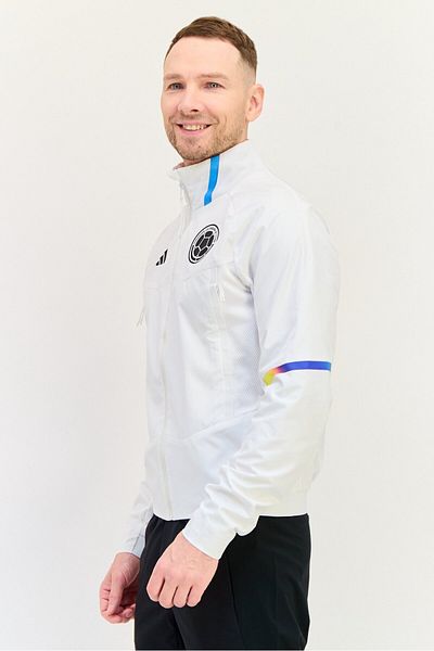 adidas Men Sportswear Fit Colombia Game Day Anthem Football Jacket, White