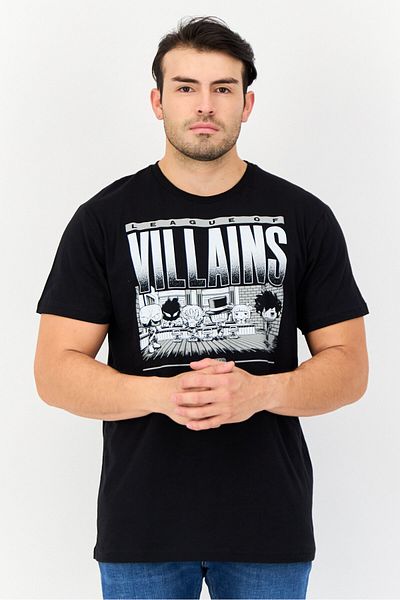 Funko Men Crew Neck Short Sleeve Graphic T-shirt, Black