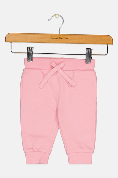 MOTHERCARE بنطال سادة برباط للبنات الصغار، وردي