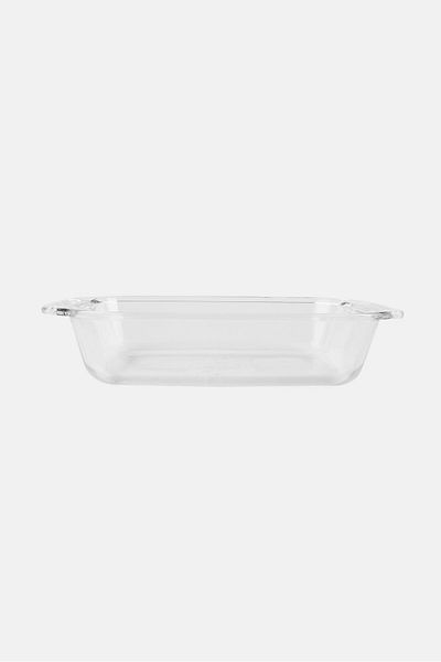 Marinex Glass Rectangular Roaster With Handle, Transparent