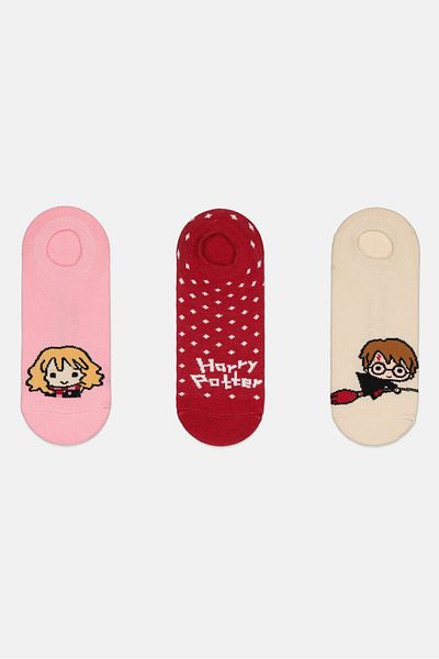 Warner Bros Kids Girl 3 Pairs No Show Socks, Multicolor