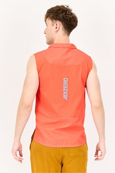 adidas Men Sportswear Fit Sleeveless Running Vest, Bright Red