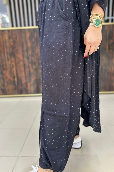 GÖKSEL Full Stone Cap Pants Black Large Size