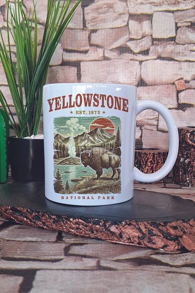giftkonsept Yellowstone Summer Trip Printed Summer Vacation National Park Gift Printed Mug Cup