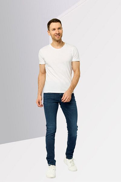 Tommy Hilfiger Men Slim Fit Washed Straight Leg Jeans, Blue