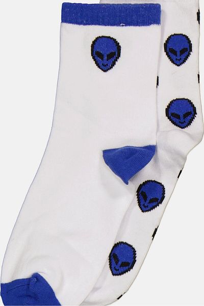 Don't Call Me Jennyfer Women 2 Pairs Graphic Socks, White Combo