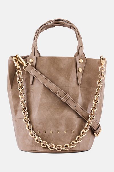 Sisley Women Brand Logo Shoulder Bag, Taupe