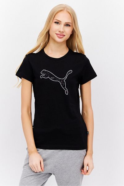 Puma Women Sportswear Fit Short Sleeve Training T-Shirt, Black Combo