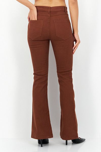 Don't Call Me Jennyfer Women Regular Fit Solid Stretchable Wide Leg Denim Jeans, Light Brown
