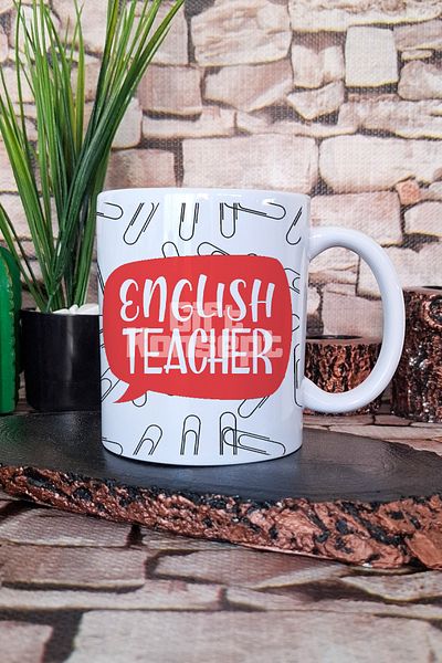 giftkonsept English Teacher 2 Printed English Teacher Gift Printed Tea Coffee Presentation Mug Cup