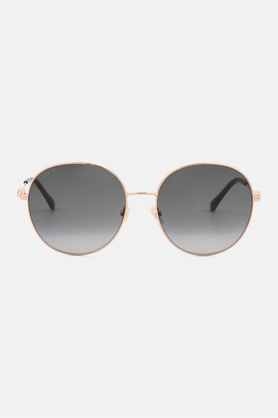 Jimmy Choo Women Birdie Round Sunglasses, Gold Combo